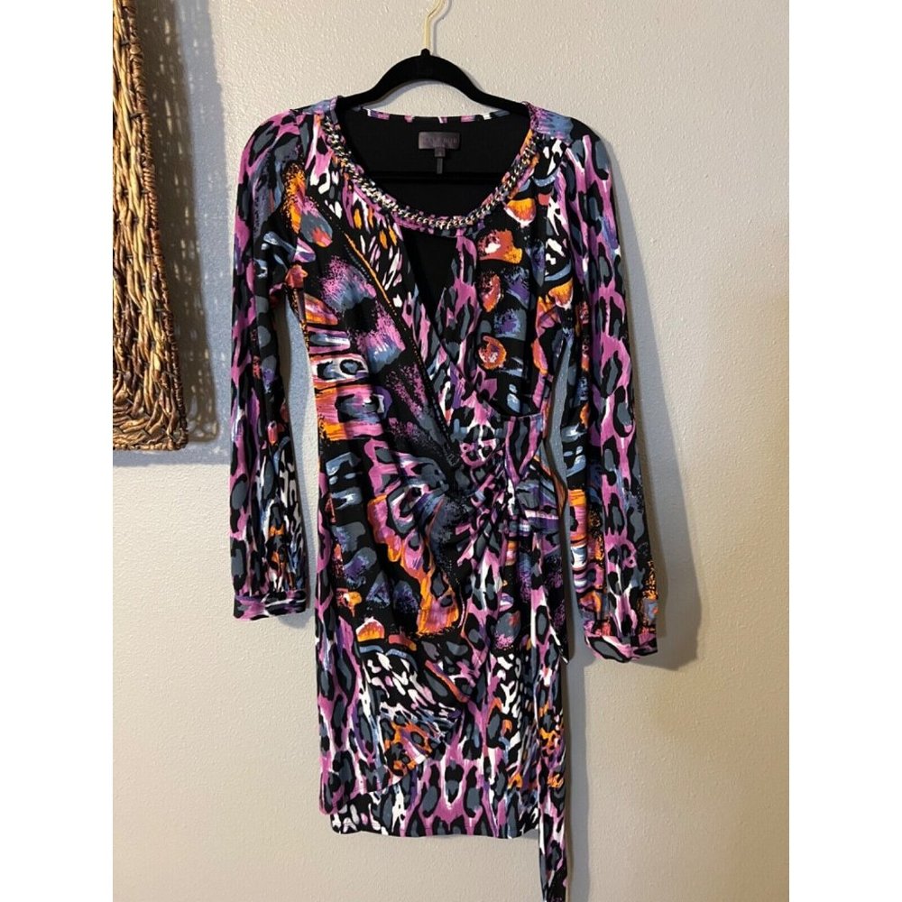 Hale Bob Dress S Small Stretch Career Church Washable Long Sleeve Colorful - Picture 12 of 12